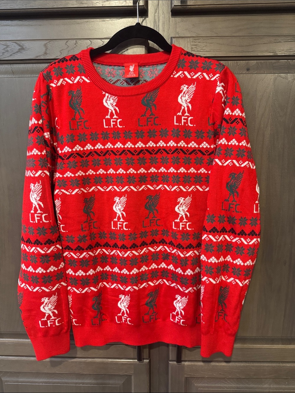 Liverpool Red L.F.C. Fair Isle Crewneck Sweater